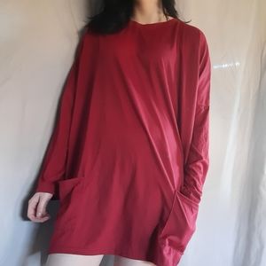 long red slouch shirt